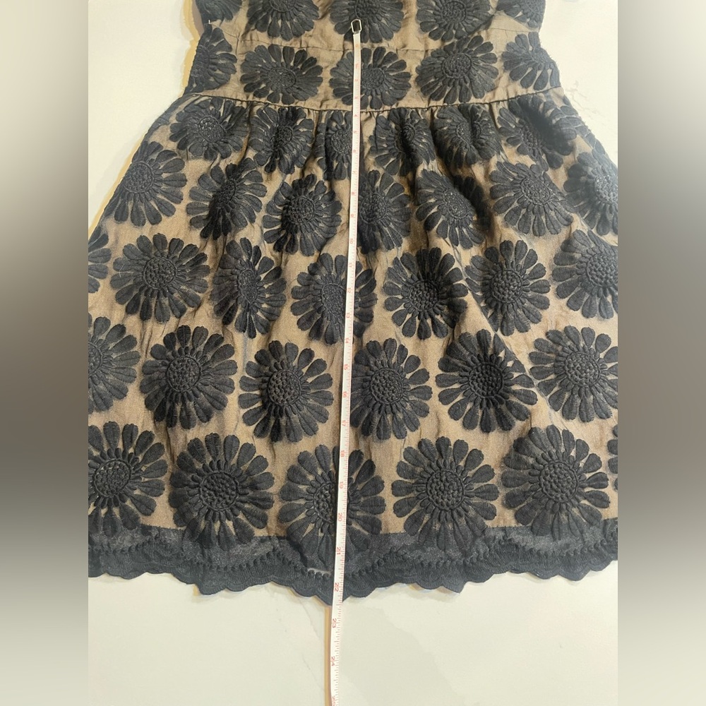 Leifsdottir Fit & Flare Sleeveless Sheer Black Dress with Tan Lining - Picture 11 of 16